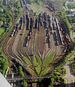 Aerial view of the track system